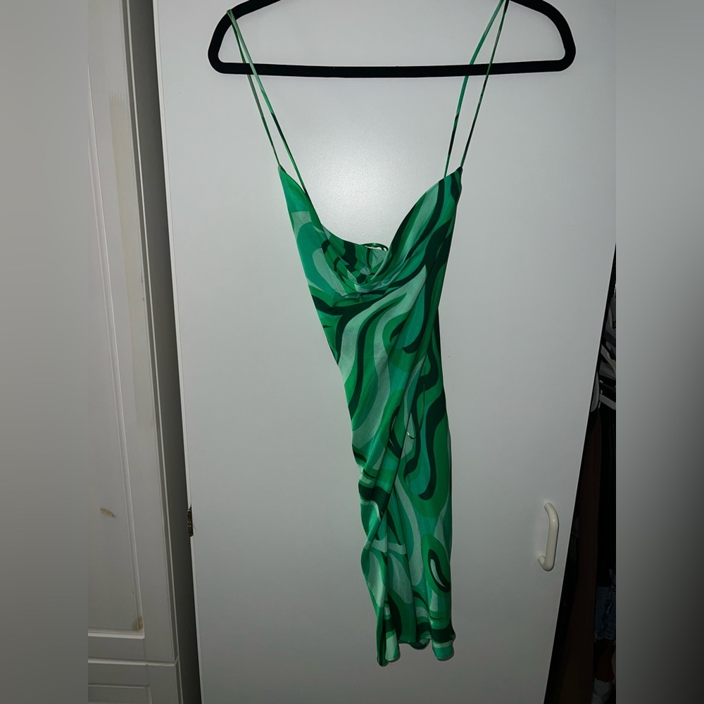 Zara Green Swirl Mini Dress
